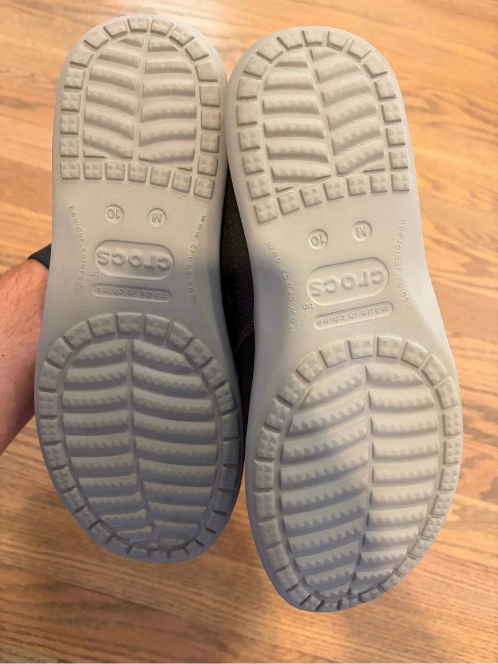 CROCS Men's Black Canvas Slip-On Loafers